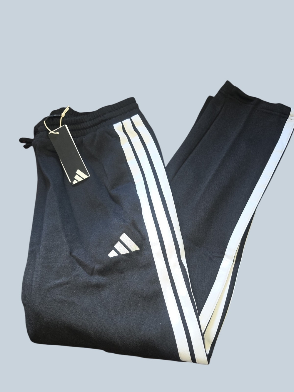 adidas Black Joggers with White Triple Stripes